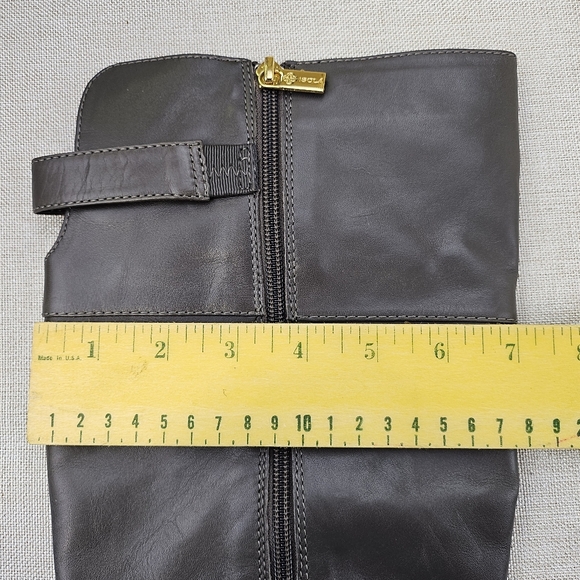 Isola Over the Knee Boots Womens Size 9.5M Steel Gray Leather Block Heel 6414308 - Picture 3 of 16